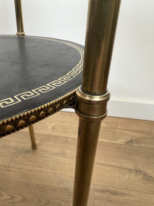 Pair of round Maison Jansen Side Tables- detail view of one legs- Styylish