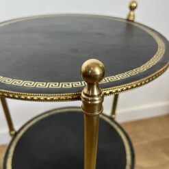 Pair of round Maison Jansen Side Tables- detail view of one table 2- Styylish