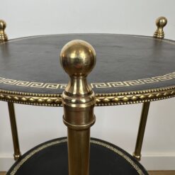 Pair of round Maison Jansen Side Tables- detail view of upper part of one table- Styylish