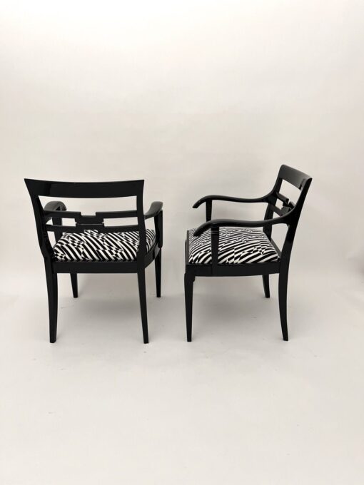 Pair of German Art Deco Armchairs, Black Lacquer, 1925 - Image 6