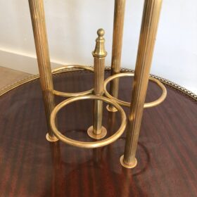 Round Mahogany and Brass Drinks Trolley Maison Jansen