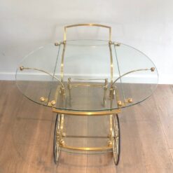 Neoclassical Brass Drinks Trolley - Front View - Styylish