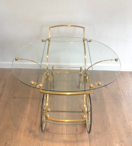 Neoclassical Brass Drinks Trolley - Front View - Styylish