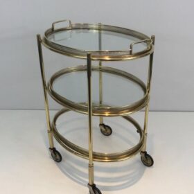 Neoclassical Maison Jansen Bar Trolley with 3 Removable Shelves