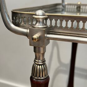 Mahogany and Silvered Brass Drinks Trolley by Maison Jansen