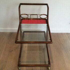 Italian Wood, Brass and Glass Trolley