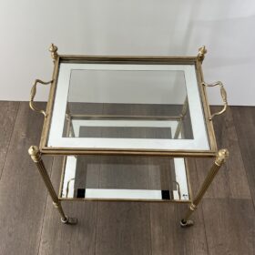 Maison Jansen End Tables with Removable Upper Trays