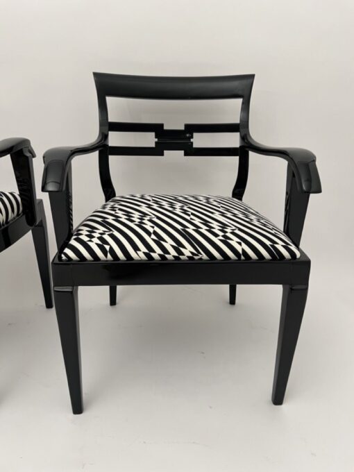 Pair of German Art Deco Armchairs, Black Lacquer, 1925 - Image 7