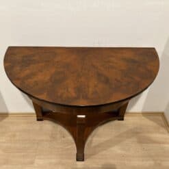 Biedermeier Demi-Lune Console Table, Walnut Veneer, Maple, Austria circa 1830 - Image 7