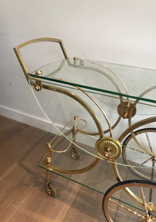 Neoclassical Brass Drinks Trolley - Brass Details - Styylish