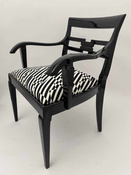 Pair of German Art Deco Armchairs, Black Lacquer, 1925 - Image 8