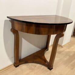 Biedermeier Demi-Lune Console Table, Walnut Veneer, Maple, Austria circa 1830 - Image 8