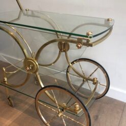 Neoclassical Brass Drinks Trolley - Brass Wheels - Styylish