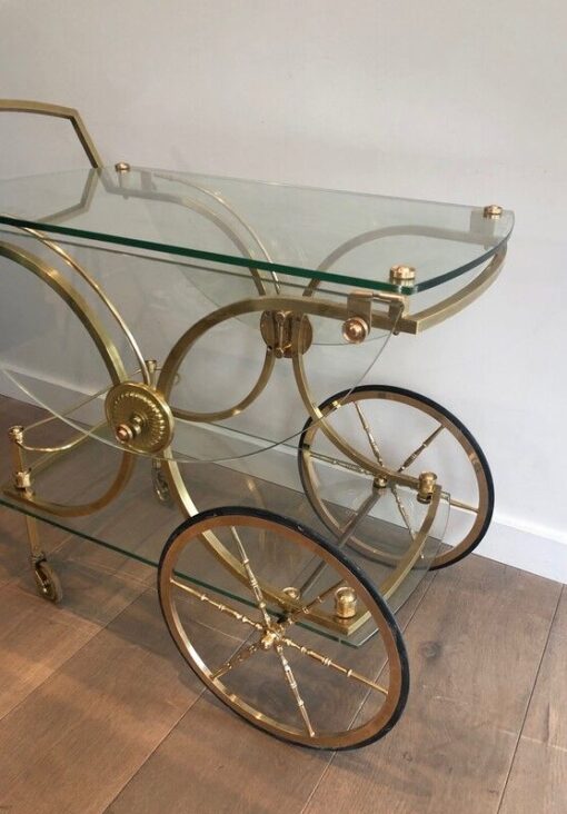 Neoclassical Brass Drinks Trolley - Brass Wheels - Styylish