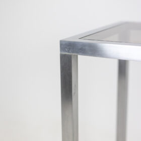 Maison Jansen Brushed Aluminum Console, 1970s