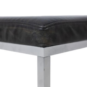 Maison Jansen Stool in brushed aluminum 1970s.