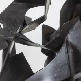 Jean Campa, Patinated and Cut Iron Sculpture, 1980s