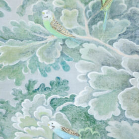 Painted Canvas Representing Parakeets, Contemporary Work