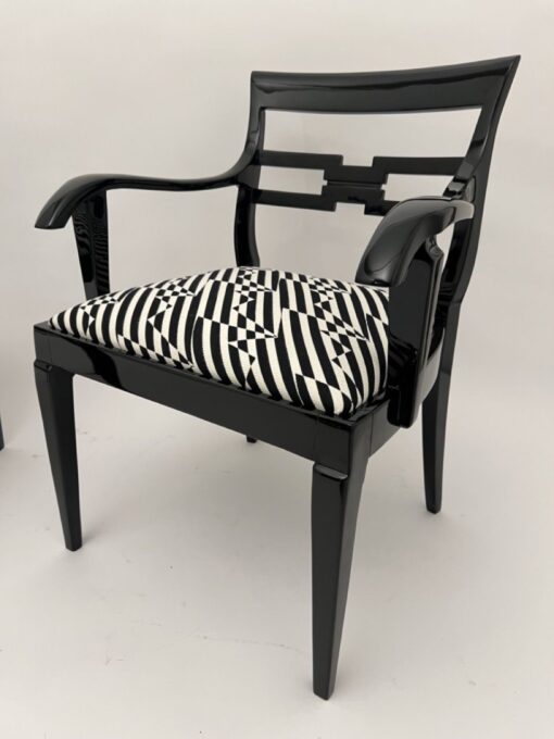 Pair of German Art Deco Armchairs, Black Lacquer, 1925 - Image 9