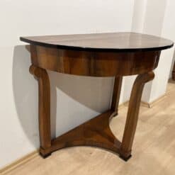 Biedermeier Demi-Lune Console Table, Walnut Veneer, Maple, Austria circa 1830 - Image 10