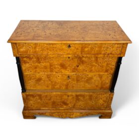 Small Biedermeier Style Chest of Drawers with Four Drawers in Maple