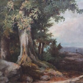 Oil Painting on Canvas Forest Landscape, Late 19th Century