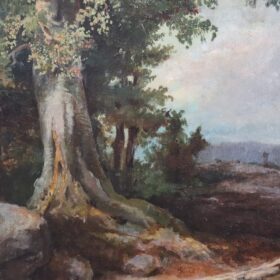 Oil Painting on Canvas Forest Landscape, Late 19th Century