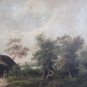 Oil Painting on Canvas English Landscape, Late 19th Century