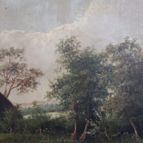 Oil Painting on Canvas English Landscape, Late 19th Century