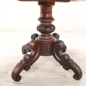 Mid 19th Century Italian Louis Philippe Antique Walnut Pedestal Table