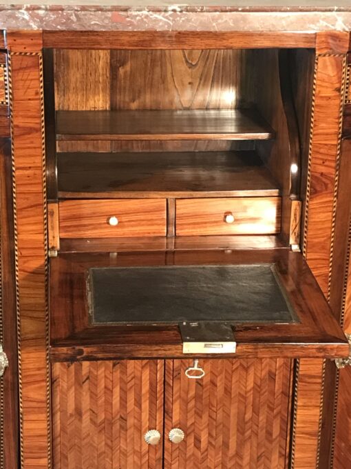 Demilune Cabinet with Secretary Desk- view of the inside of the writing compartment- Styylish