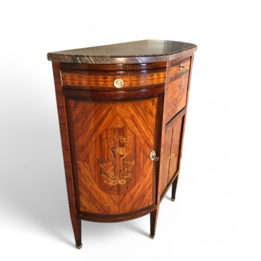 Demilune Cabinet with Secretary Desk- side view- Styylish