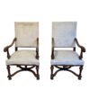 Pair of Louis XIII Style High-Backed Armchairs- Styylish