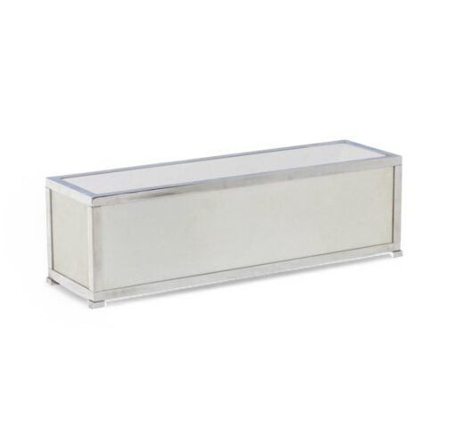 Maison Jansen Rectangular Brushed Aluminum Planter- Styylish