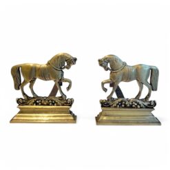 Pair of Bronze Horse Andirons- Styylish