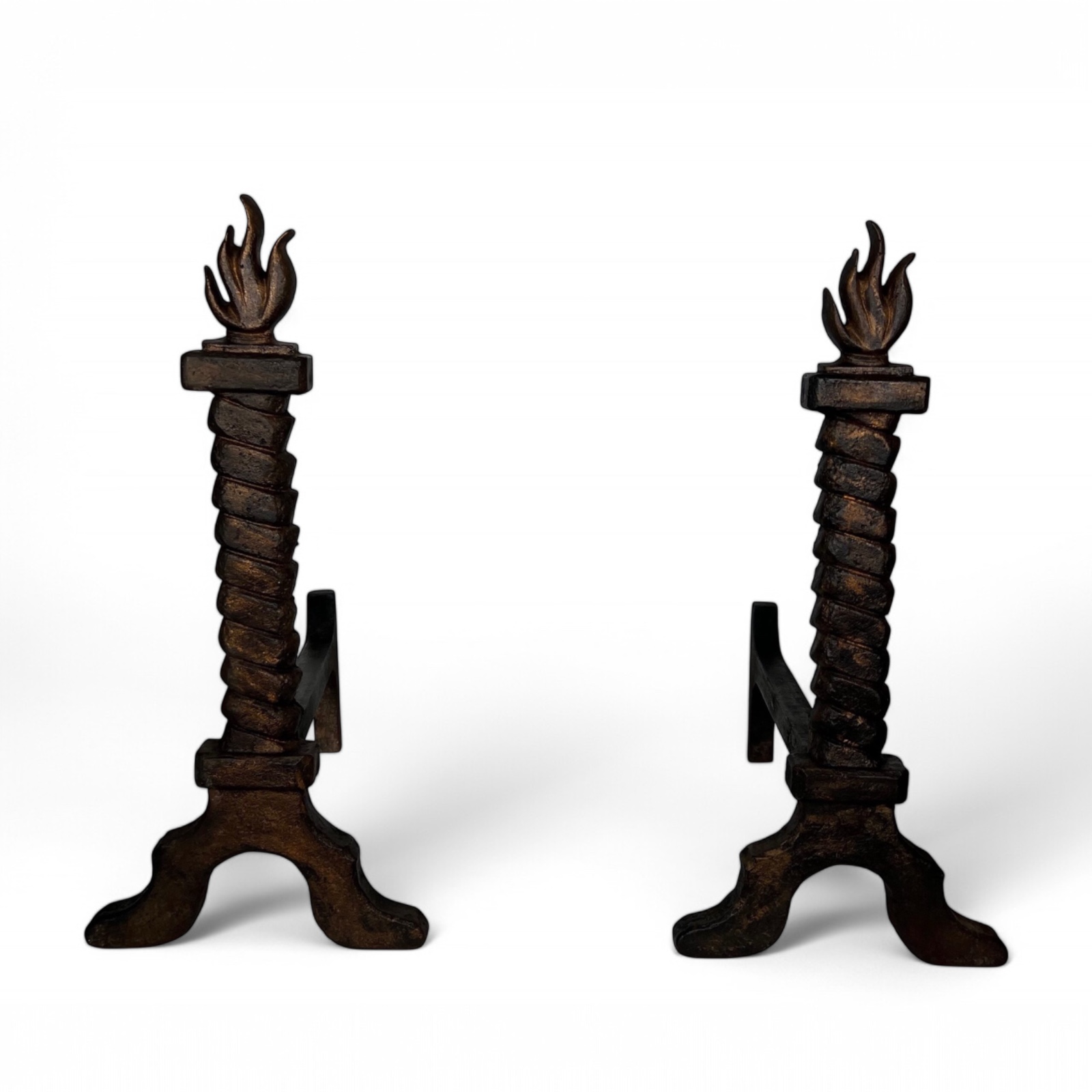 Andirons in the Style of Gilbert Poillerat- Styylish