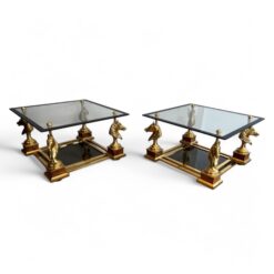 Side Tables with brass horse heads- Styylish