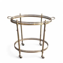 Oval Neoclassical Brass Drinks Trolley- Maison Jansen- Styylish