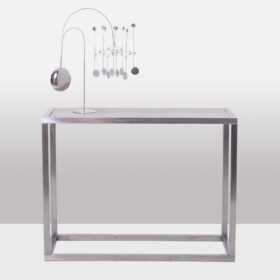 Maison Jansen Brushed Aluminum Console, 1970s