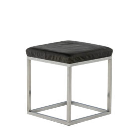 Maison Jansen Stool in brushed aluminum 1970s.