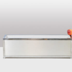 Maison Jansen Rectangular Brushed Aluminum Planter, 1970s