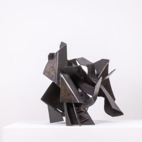 Jean Campa, Patinated and Cut Iron Sculpture, 1980s