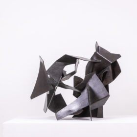 Jean Campa, Patinated and Cut Iron Sculpture, 1980s