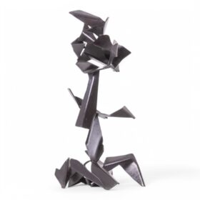 Jean Campa Geometric Sculpture in Polished Metal, 1980s