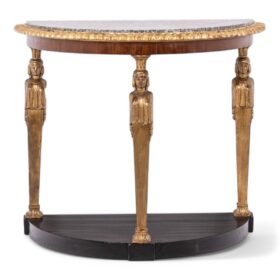 Empire Style Console Table Decorated with Caryatids, Circa 1880