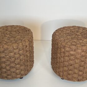 Pair of Rope Stool in the Style of Audoux Minet