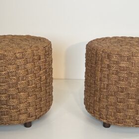 Pair of Rope Stool in the Style of Audoux Minet