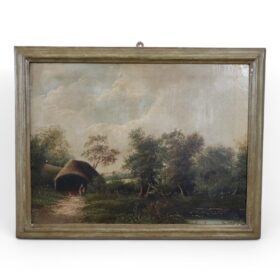 Oil Painting on Canvas English Landscape, Late 19th Century