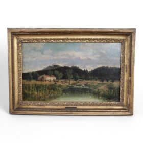 19th Century Nicola Palizz Oil Painting on Canvas Italian Landscape