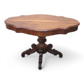 Mid 19th Century Italian Louis Philippe Antique Walnut Pedestal Table